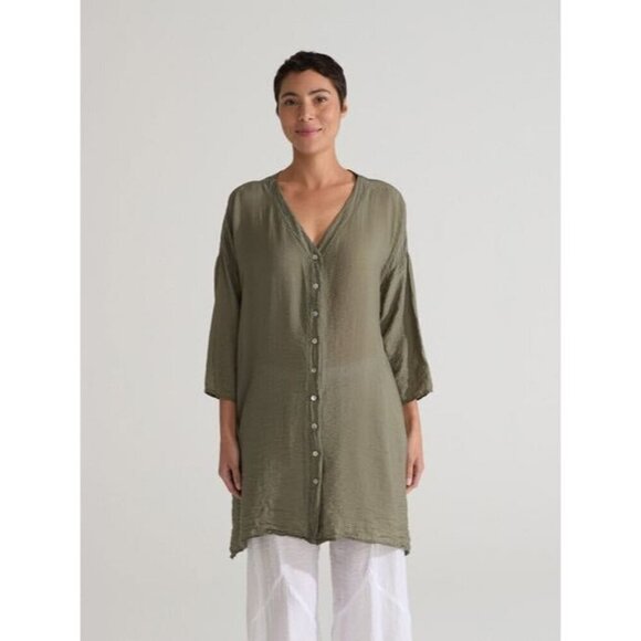 NEW Cut Loose Size S M  Top Blouse Tunic Button Down Boho Lagenlook - Picture 1 of 8